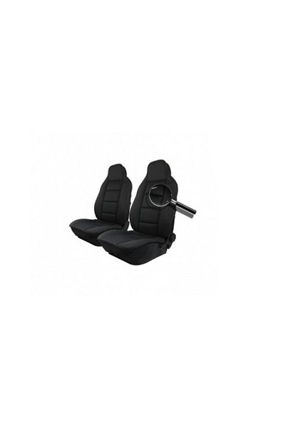 DELUXETUNING Set 2 huse scaune auto pentru fata, material textil, crem