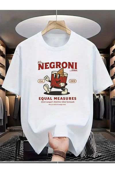 AEMİ Tricou oversize unisex cu decolteu negroni imprimat