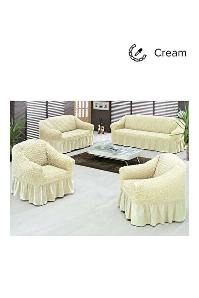 GENERAL Fabinini 4-Piece Sofa Cover Set Creamy 220x100x100cm