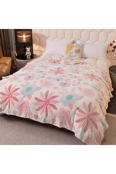 FIONNA.RO Cocolino Fluffy Blanket 200x230cm - Colorful Flowers
