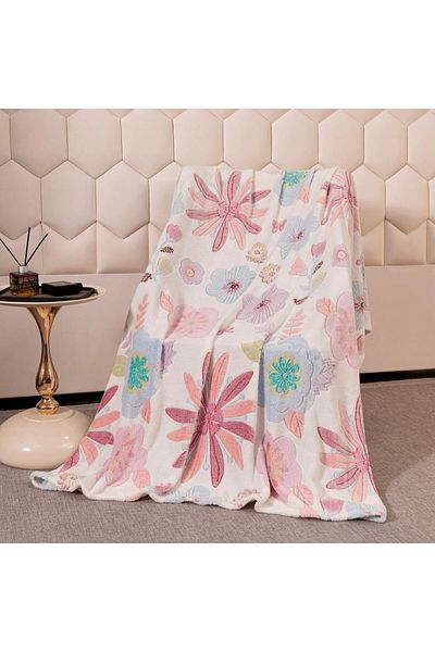 FIONNA.RO Cocolino Fluffy Blanket 200x230cm - Colorful Flowers