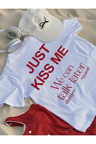 SVART WEAR just kiss me tricou supradimensionat tricou putem vorbi mai târziu...