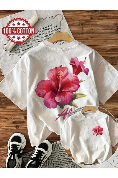 AEMİ Tricou oversize cu decolteu rotund cu imprimeu unisex