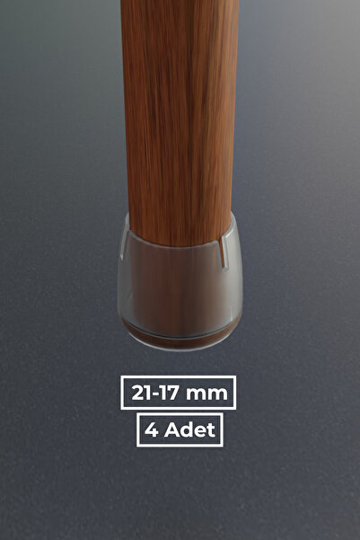 wooden lane studio 4’lü Şeffaf Silindir Sandalye Pabucu Zemin Koruyucu – 17-2...