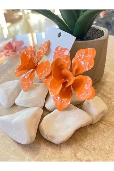silversuaris New Trend Z*Ra Model Orange Flower Season Women's Earrings