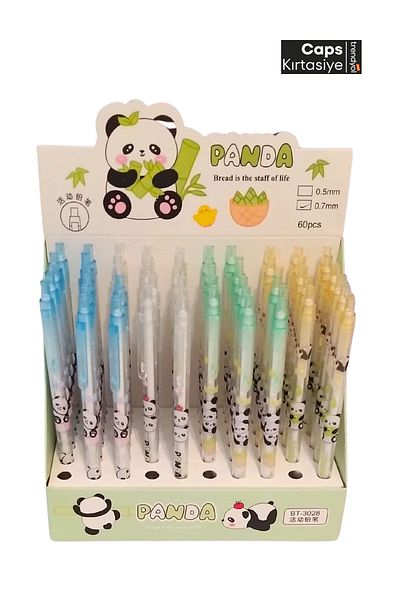 caps anlarınızı paylaştığınız ortağınız 2 Pieces Panda Patterned 0.7 Tip Transparent Body Pen