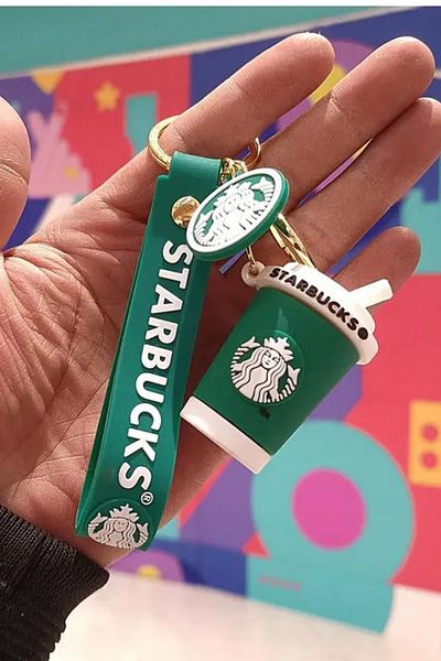 MİNGODAN Coffee Cup Cup Figurines Keychain Bag Wallet Accessory 1Pcs