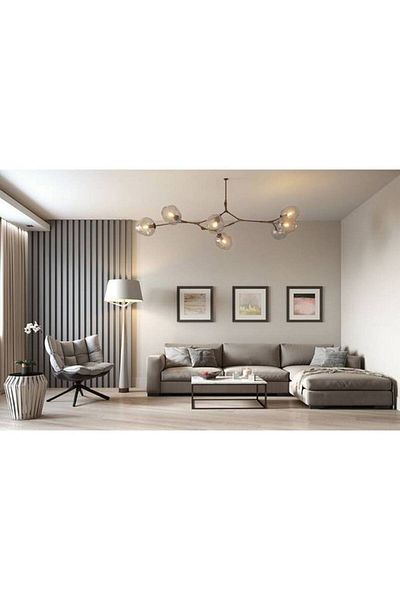 BIZ NAS Corner Sofa Swedish Wood and Linen - Gray