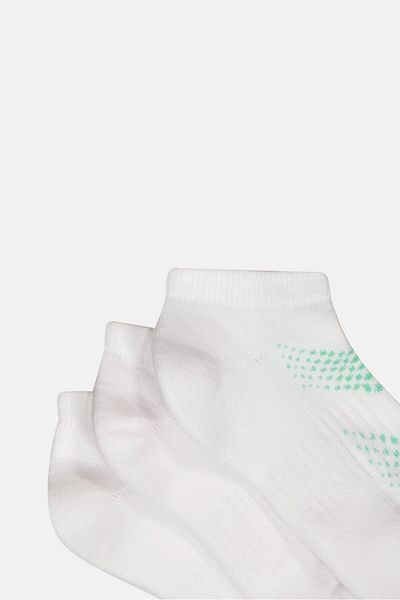 RBX Kids Girl 3 Pairs Graphic Print Ankle Socks, White
