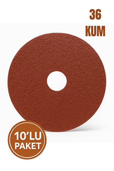 LEOX 10'LU PAKET 180 mm Fiber Disk Zımpara – 36 Kum – Leox Marka – Orta Aşınd...