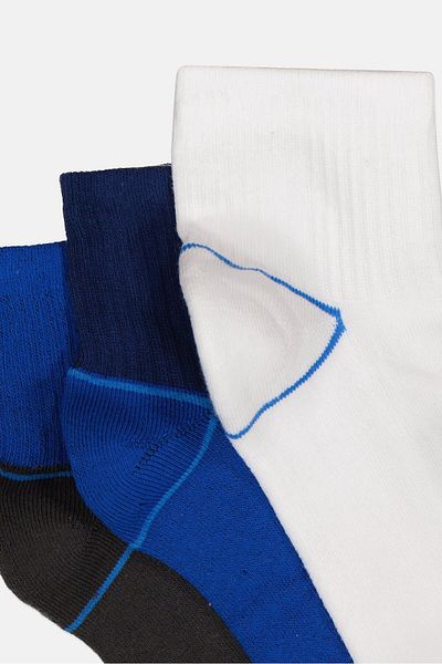 Tapout Men 3 Pairs Brand Logo Training Quarter Socks, Multicolor