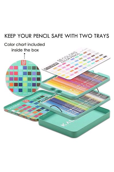 Art Tone Kalour Dry Crayon Set Metal Box Set of 50