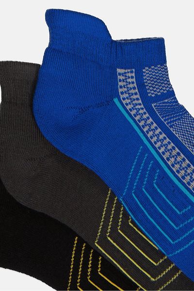 Tapout Men 3 Pairs Brand Logo Running Quarter Socks, Multicolor