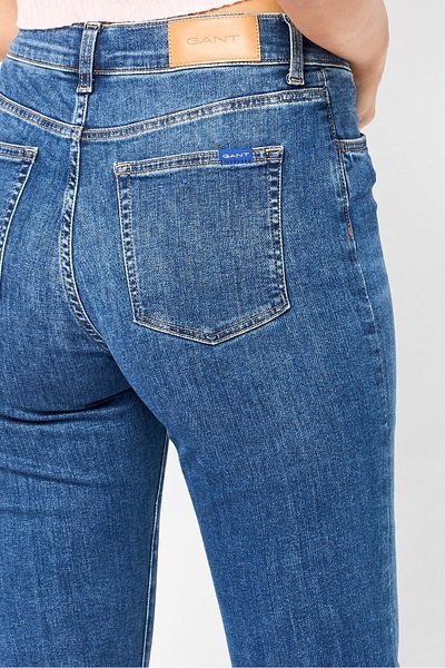 Gant Women Skinny Fit Mid Rise Wash Stretchable Denim Jeans, Blue