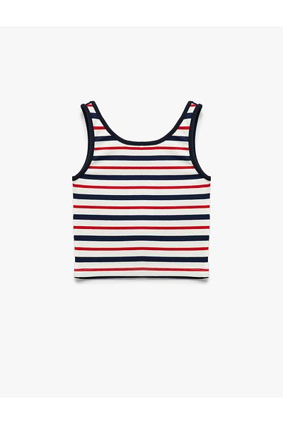 Koton New Season Striped Ribbed Crew Neck Thick Strap Undershirt