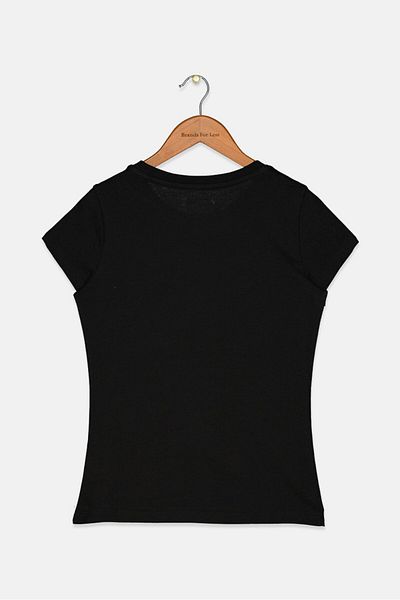 Puma Kid Girls Crew Neck Short Sleeve T-shirt, Black