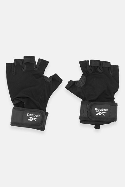 Reebok Men Brand Logo Wrist Gloves, Black