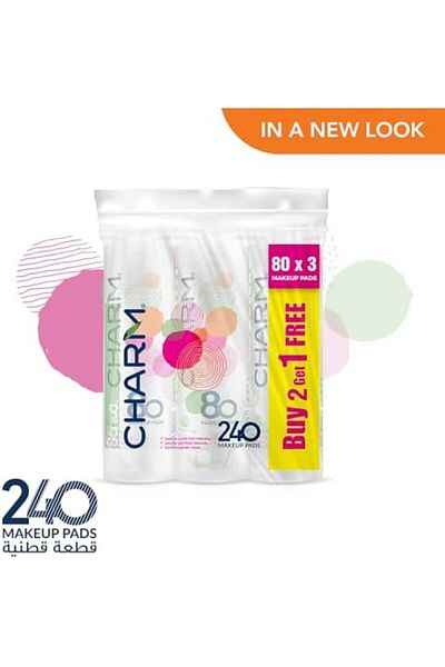sanitapore Sanita Charm 100% Cotton Round Pads, 240 (80X2+1) Pads