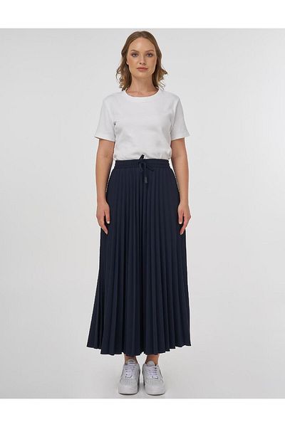 KYR Ψηλόμεση πλισέ φούστα Σκούρο Navy Blue