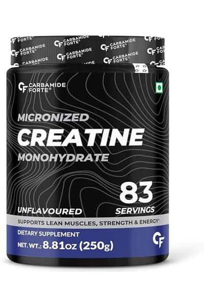 Carbamide Forte Micronized Creatine Monohydrate Powder - 83 Servings, 250g | Creatine Supplement Pow