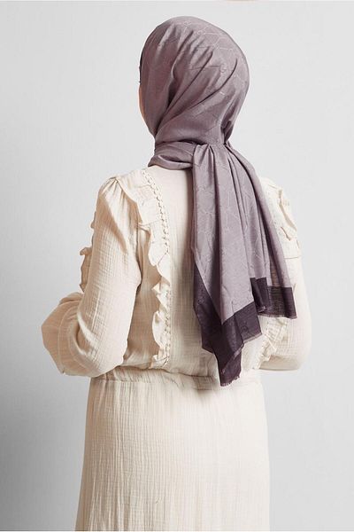 Alvina Alvi̇na Jacquard Monogram Shawl 8542