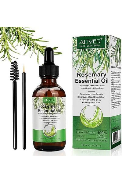 ALİVER Rosemary Oil for Hair Growth 2 Fl Oz, Pure Organic Rosemary Essential Oils Serum for Dry Dama