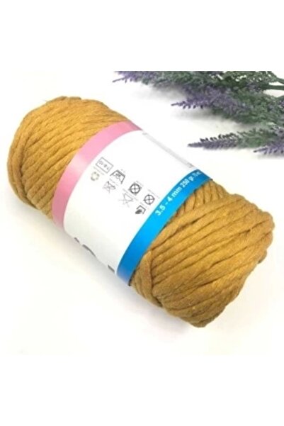 kepriva Βαμβακερό μακραμέ 4 χιλιοστά Σχοινί μουστάρδας