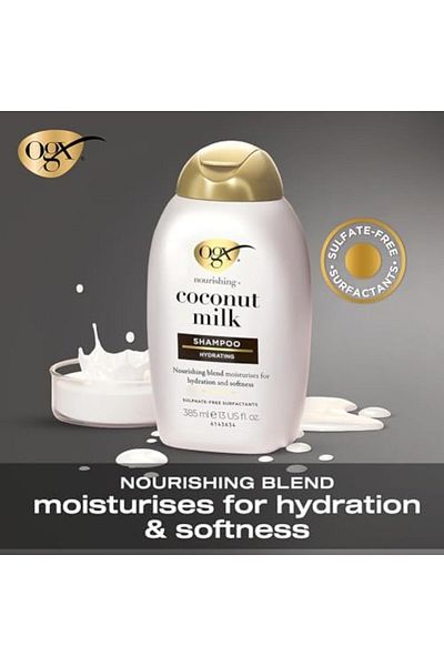 OGX , Shampoo, Nourishing+ Coconut Milk, New Gentle And Ph Balanced Formula, 385ml
