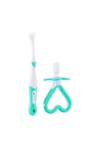 Brush-Baby مجموعة فرشاة الأسنان والعضاضة الأولى