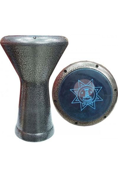 hoormusic Egyptian darbuka drum with bag and extra head, silver color