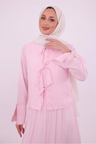 TRENDTESETTÜR Women's Pink (Dust Pink) Jacket and Dress Set t 9194