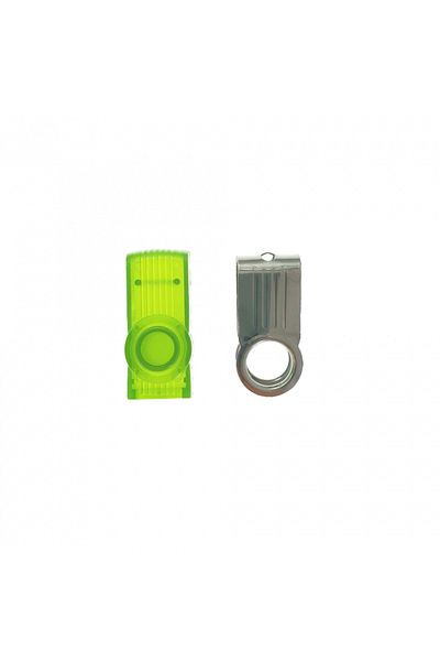 OEM Carcasa USB-15G ,pentru memorie USB,tip rotativ, din plastic si metal, verde si argintie
