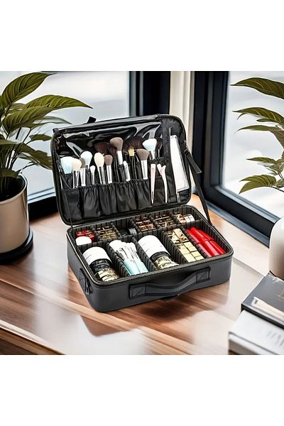 GEMME Large Capacity Compartmented Makeup Travel Bag – 37X26 cm