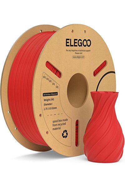 ELEGOO خيوط PLA Plus مقاس 1.75 مم باللون الأحمر، وزن 1 كجم، خيوط طابعة ثلاثية الأبعاد PLA+ أقوى وأكثر متانة، أبعاد احترافية