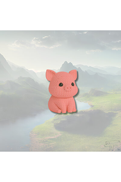 mmb Breloc de porc roz – Figurină tare cu model tricotat |   Ornament cadou c...