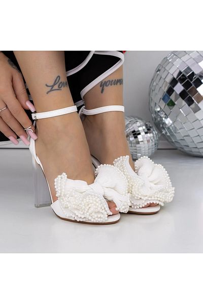 mei Women's Heeled Sandals 3XKK125 White | Mei