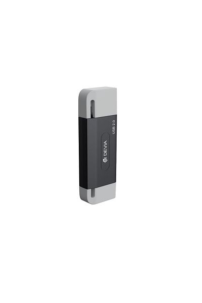 Devia USB 2.0 microSD and SD memory card reader with USB-C and USB connection