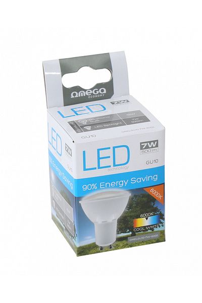 Omega Bec Omega Led Spotlight 6000K GU10 7W 500LM [42799] - OMELGU10-7W-6000