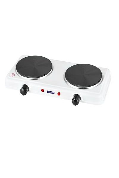 DLC Dual Stone Electric Stove – Powerful & Efficient Cooking Solution 2000 W White