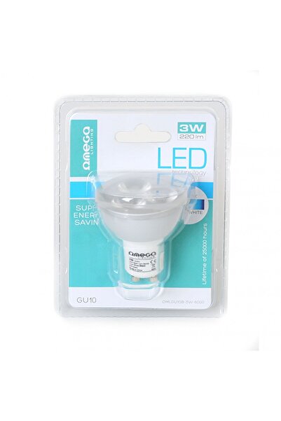 Omega Omega LED bulb, 41578 spot type, 6000K, GU10, 3W, 220lm, cold light, aluminum housing