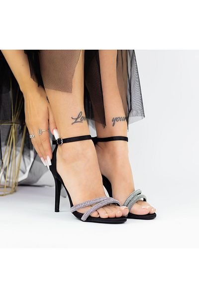 mei Sandale Dama cu Toc subtire 2XKK573 Negru (D55|D56) Mei