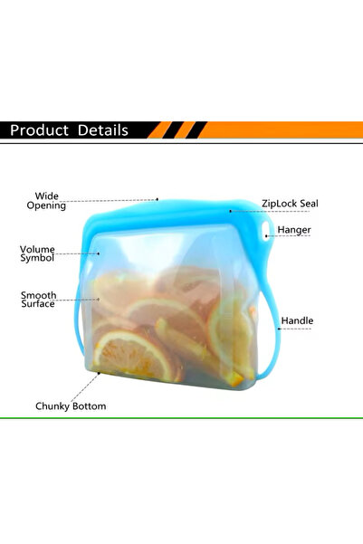 OEM Reusable food bag, 1L, Transparent