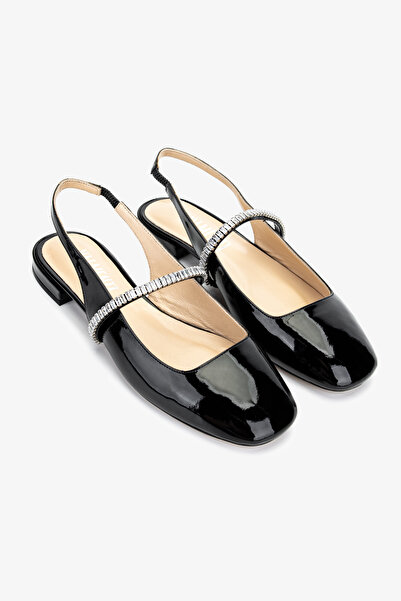 Valmenti Women's Genuine Leather Black Patent Leather Casual Shoes