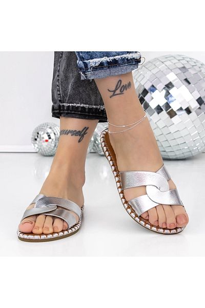 mei Women's Slippers with Low Sole 3BL2 Silver | Mei