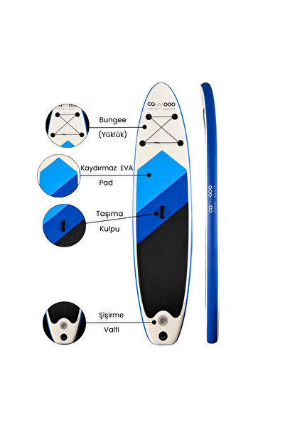 Cawooo Sup Şişme Sörf Tahtası Stand Up Paddle Board 78*320*15 Cm Mavi