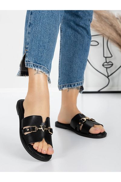 mei Women's Slippers with Low Sole 5PT8 Black | Mei