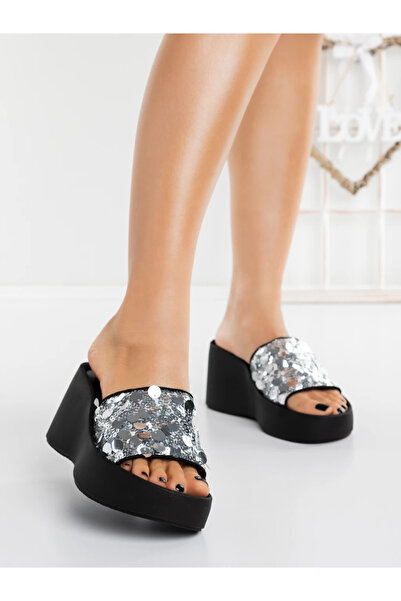 mei Papuci Dama cu Platforma C03 Argintiu | Mei