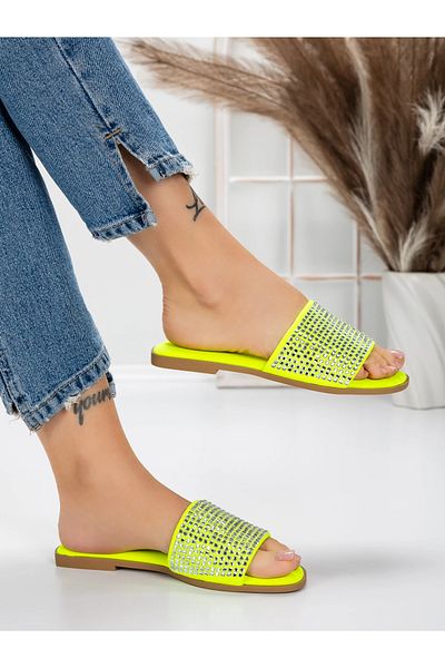 mei Women's Slippers with Low Sole 3AQ18 Fluorescent Green | Mei