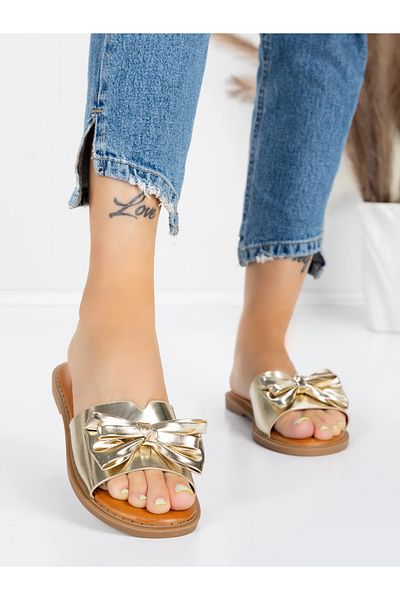 mei Women's Slippers with Low Sole 5PT9 Gold | Mei