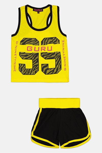 Guru 99 Toddlers Girl 2 Pieces Graphic Print Top And Bottom Set, Multicolor
